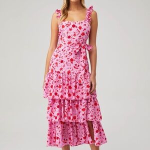 LIKELY Charlotte Tiered midi dress